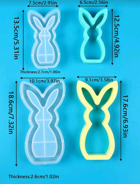 1pc Easter Decoration Mold Hollow Rabbit Decoration Chocolate Mold Easter Festival Cake Mold Rabbit Candle Mold Plaster Resin Ornament Mold