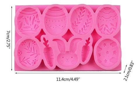 Silicone Resin Mold - Easter Designs - 8.2x13.1x1.2cm