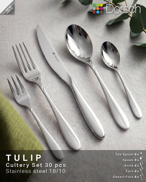 Dorsch Tulip 30-Piece Stainless Steel Cutlery Set