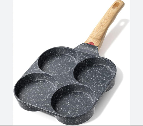 Non-Stick 4-Hole Omelet Pan for Gas Stove & Induction Cooker
