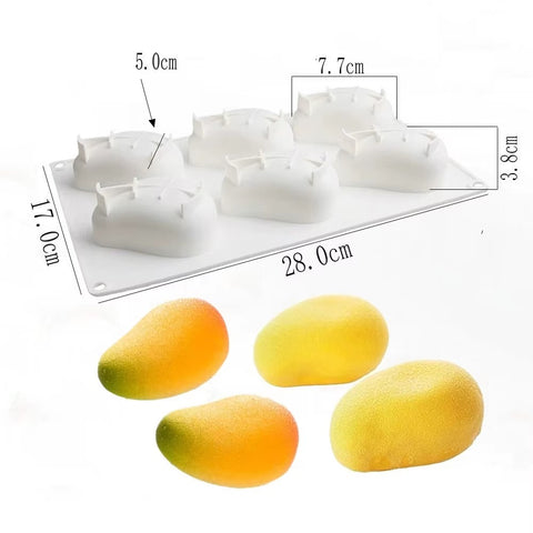 Mango Silicone Mold for Baking Mousse Cake Fruit French Dessert Pastry Chocolate Ice Cream Mould 3D