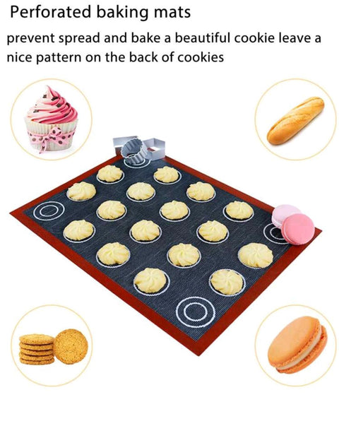 Cippes 1pc Silicone Baking Mat With Holes, Double-Sided Printed With Fluffy And Round Patterns, Reusable Non-Stick Oven Liner Suitable For Cookies, Macarons, Bread And More