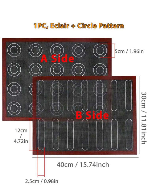 Cippes 1pc Silicone Baking Mat With Holes, Double-Sided Printed With Fluffy And Round Patterns, Reusable Non-Stick Oven Liner Suitable For Cookies, Macarons, Bread And More