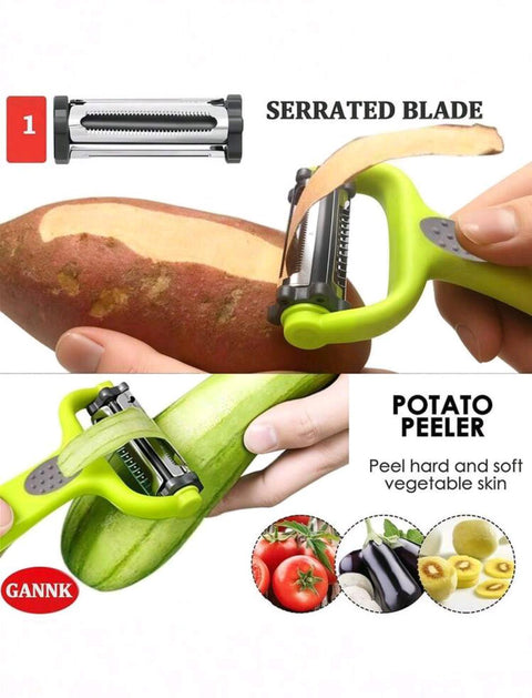 3-in-1 Multifunction Vegetable Peeler – Julienne & Swivel Blade Peeler