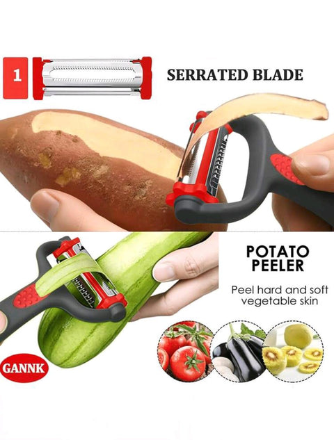 3-in-1 Multifunction Vegetable Peeler – Julienne & Swivel Blade Peeler