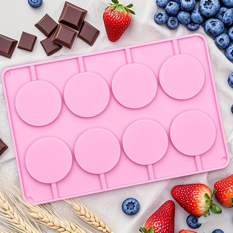 8-Cavity Circular Galaxy Lollipop Silicone Mold – DIY Candy & Chocolate Mold