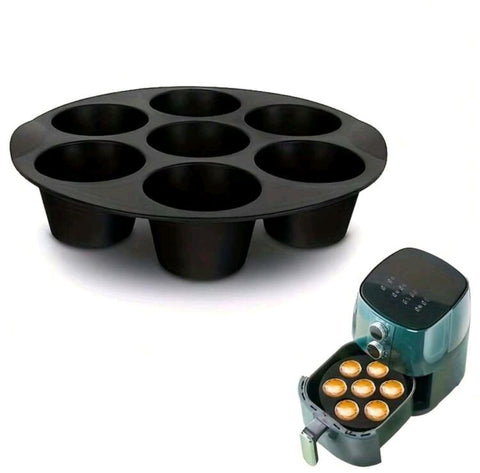 7-Cup Air Fryer Silicone Pancake Mold Tray – Non-Stick Baking & Cooking Tray