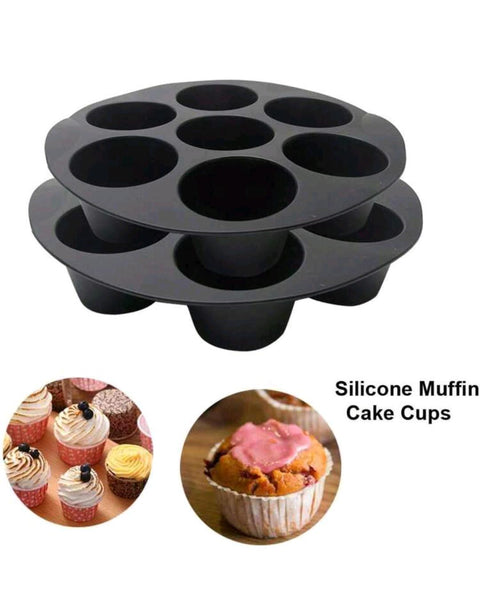 7-Cup Air Fryer Silicone Pancake Mold Tray – Non-Stick Baking & Cooking Tray