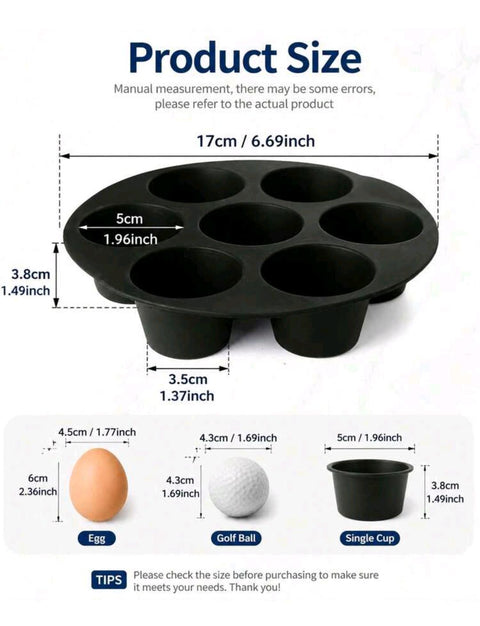 7-Cup Air Fryer Silicone Pancake Mold Tray – Non-Stick Baking & Cooking Tray