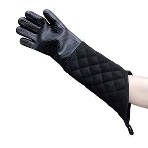 Extra Long Professional Silicone Oven Mitts with Quilted Liner, Durable Heat Resistant Oven Gloves, Heat Resistant Oven Gloves,1 Pair