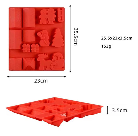 1Pc Silicone Mould Christmas Snowman Santa Claus Snowflakes Baking DIY Cake Mold Xmas Party Decoration Gift