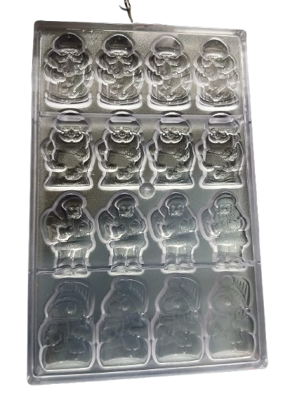 Snowman&Santa Claus Christmas Shaped Chocolate Mould, Polycarbonate 28cmx17.5cm