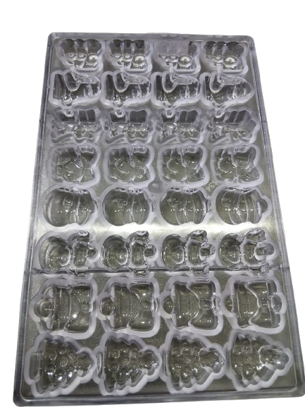Mix Shape Christmas Chocolate Mould, Polycarbonate 28cmx17.5cm