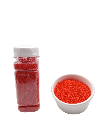 Nonpareils Red  - Brighten Your Desserts In Jar