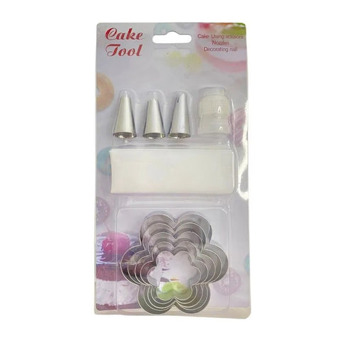 Cake Decorating Kit: Nozzle Set with Piping Bag