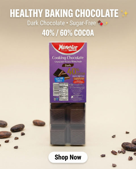 Munchies House Block Dark 40% No Added Sugar Baking Chocolate 225g Munchies House