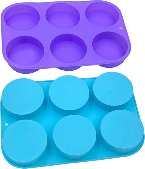 Round Silicone Soap Molds, 3 Inch Big Size 6 Cylinder Silicone Molds for Loofah Soap, Homemade Bath Bombs - MunchiesHouse