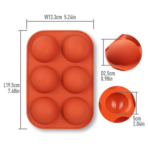 Semi Sphere Silicone Mold 6 Cavity Small