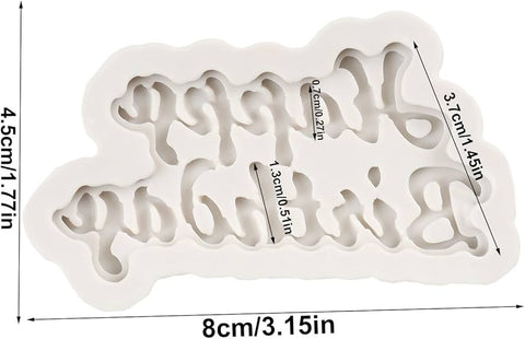 Happy Birthday Shape Silicone Mold for Sugar Craft Small Size