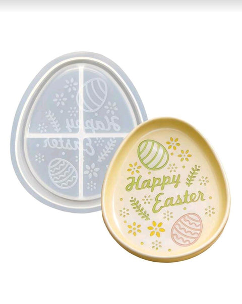 1pc Easter Tray Resin Epoxy Mold DIY Holiday Decor Cartoon  Egg Storage Dish Coaster Mold, Ideal Gift For Valentine's Day, Easter, Mother's Day, Eid Al-Fitr, Eid Al-Adha