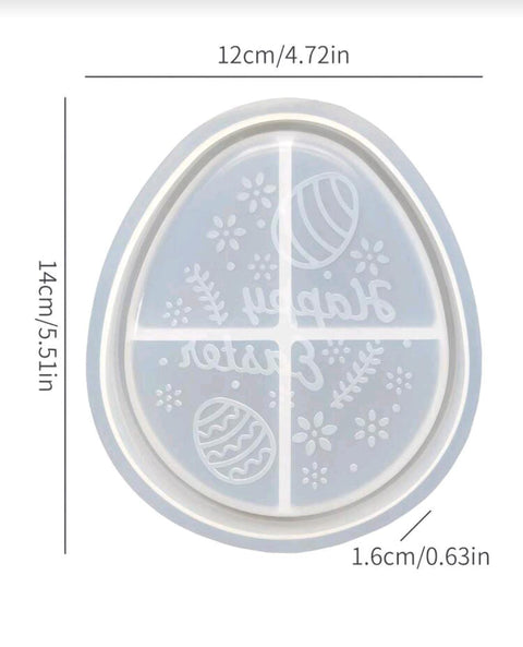 1pc Easter Tray Resin Epoxy Mold DIY Holiday Decor Cartoon  Egg Storage Dish Coaster Mold, Ideal Gift For Valentine's Day, Easter, Mother's Day, Eid Al-Fitr, Eid Al-Adha