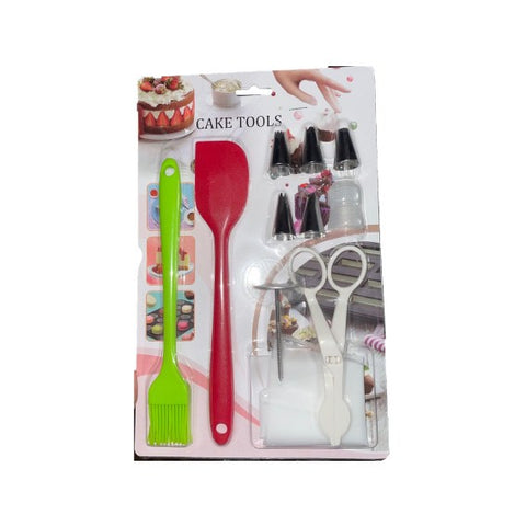 11PCS Cake Decorating Set-Silicone Icing Piping Bag with Stainless Steel Tips, Multi-Color