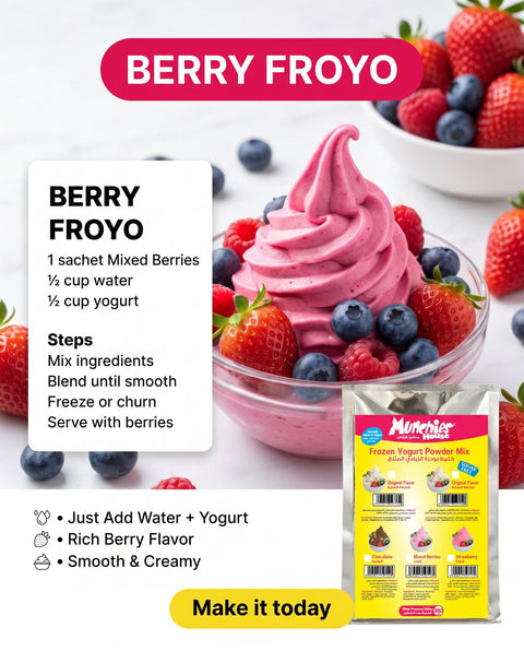 Frozen Yogurt Powder Mix – Mixed Berries Flavor | Home Use