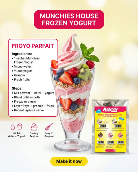 Frozen Yogurt Powder Mix – Strawberry Flavor | Home Use