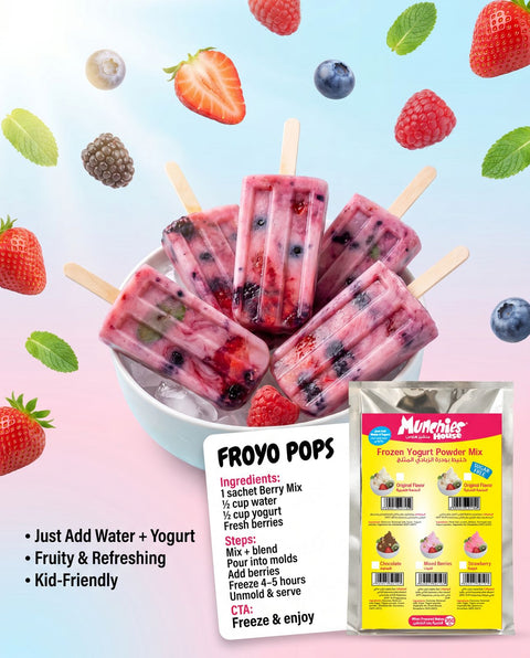 Frozen Yogurt Powder Mix – Mixed Berries Flavor | Home Use