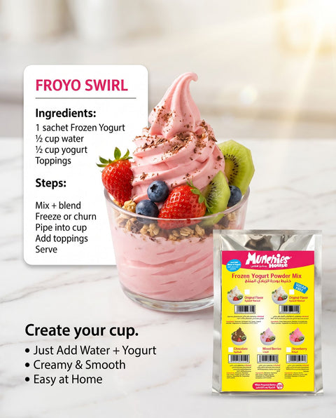 Frozen Yogurt Powder Mix – Strawberry Flavor | Home Use