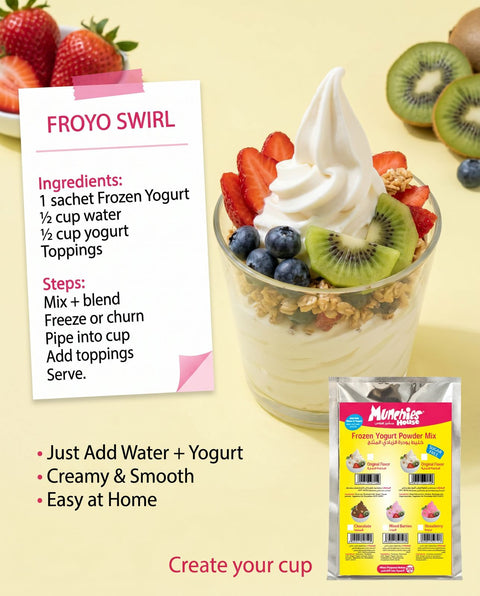 Frozen Yogurt Powder Mix – Strawberry Flavor | Home Use