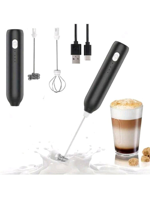2-in-1 Electric Milk Frother – USB Rechargeable Milk Foamer & Mini Mixer