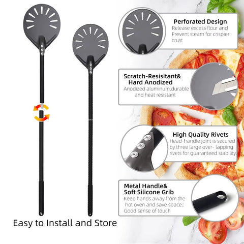 Metal Pizza Peel 120 cm, Pizza Paddle, Stainless Steel Pizza Peel,Pizza Oven Accessories
