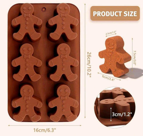 Christmas Gingerbread Man Silicone Baking Mold is a flexible, non-stick kitchen