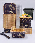 50pcs Greaseproof Laminated Square Baking Cups with Lids
