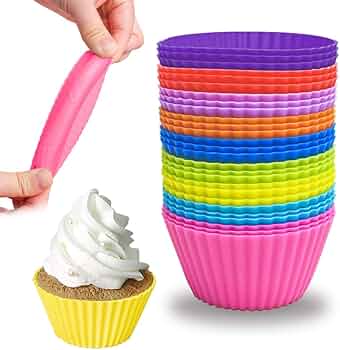 Silicon Baking Cups 12 pcs Reusable Muffin Molds