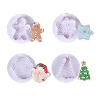 4Pcs Cookie Cutters Christmas-Baking Mould Cookie Stamp Biscuit DIY Mold Fondant Cake Decorating Tools