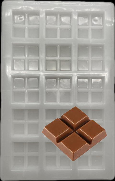 Square 4 Cell Shape Polycarbonate Chocolate Mold