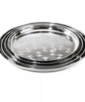 Round Stainless Steel Tray - Silver, 40-60cm