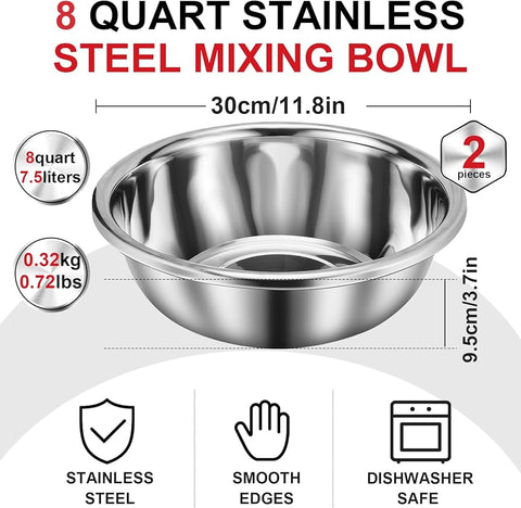 Stainless Steel Mixing Bowls Set for Kitchen and Food Storage