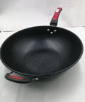 Granite Frying Pan, Bakelite Handle, 32 cm - Black Red