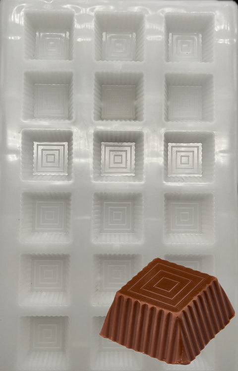 Square ZigZag Chocolate Polycarbonate Mold for Artisan Chocolates
