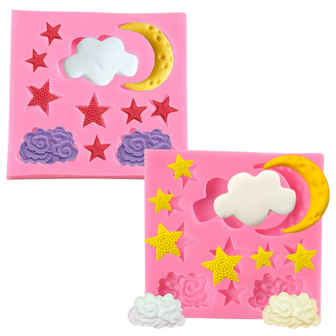 Star Moon Cloud Shaped Silicone Mould for Chocolate Crafting