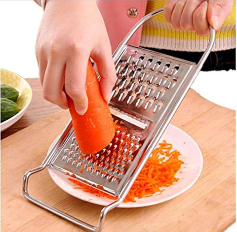 3-in-1 Stainless Steel Multi-Purpose Grater Slicer with Wood Handle