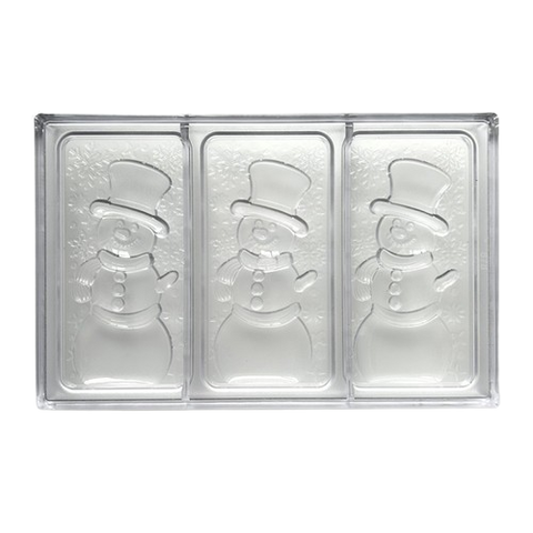 Snowman Christmas Shaped Chocolate Mould, Polycarbonate 28cmx17.5cm