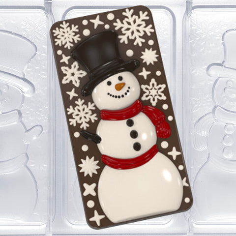 Snowman Christmas Shaped Chocolate Mould, Polycarbonate 28cmx17.5cm