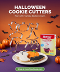Halloween cookie cutters paired with Munchies House Vanilla Buttercream