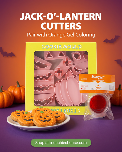Jack-o-lantern cutters paired with Orange Gel Coloring