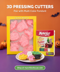 3D pressing cutters paired with Multi Color Fondant