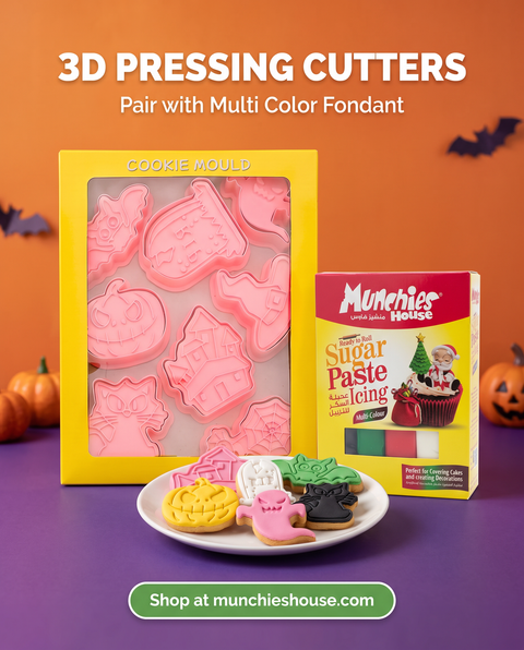 3D pressing cutters paired with Multi Color Fondant